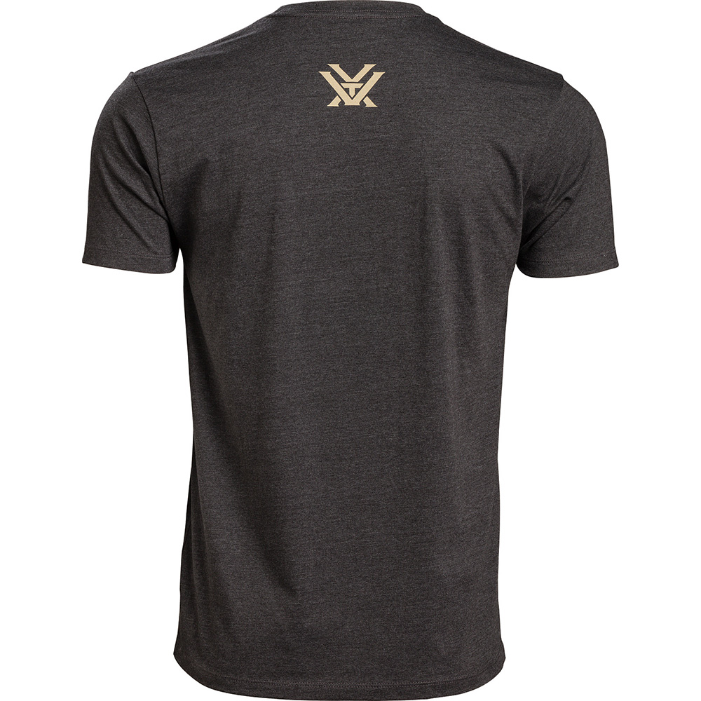 Vortex Men's T-Shirt: Charcoal Heather Full Tine, Size Medium