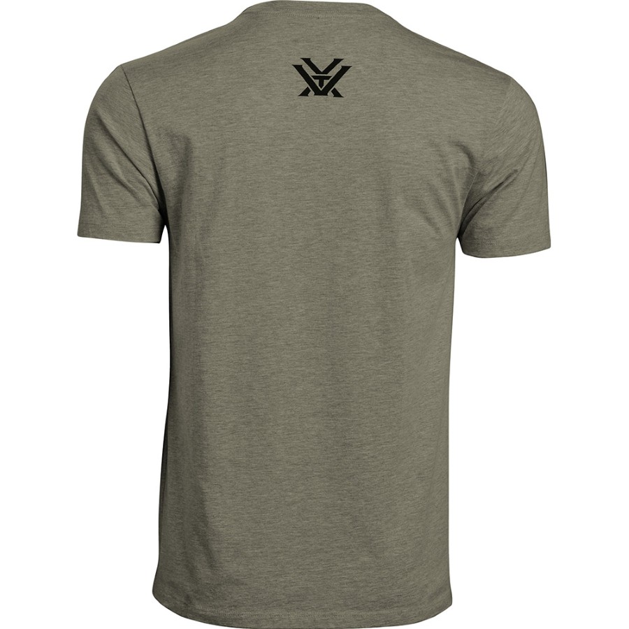 Vortex Men's T-Shirt: Military Heather 3 Peaks, Size Medium